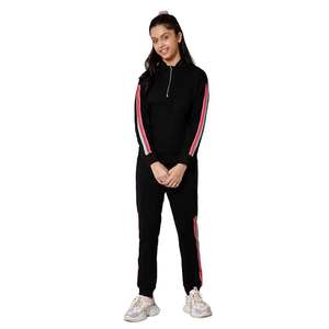 Vêtements Logo personnalisé vêtements élégant coton 2 pièces ensemble formation Jogger porter à capuche survêtements pour femme - Product Image 1