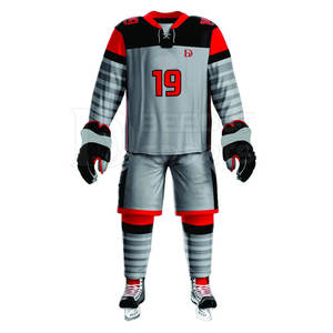 Conjunto de camiseta de hockey sobre hielo de calidad superior unisex, pantalones de camisa con patrón en blanco de entrenamiento y logotipo personalizado con servicio de impresión personalizado OEM - Product Image 1