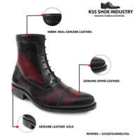 Chaussures pour hommes en cuir de vache véritable Goodyear Welted, rehaussantes, légères et respirantes, utilisables toute l'année (hiver, printemps, automne)