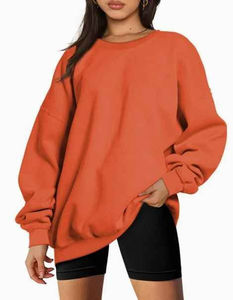 Sudaderas de gran tamaño de moda para mujer, sudaderas con capucha de lana, jersey de cuello redondo, nueva sudadera de algodón de alta calidad para mujer para inviernos - Product Image 4