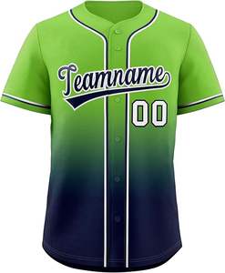 Maillot de baseball dégradé personnalisé chemises boutonnées Hip Hop avec nom et numéro personnalisés cousus pour hommes femmes jeunes - Product Image 2