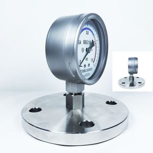 4인치 100mm SS316L 다이어프램 씰 압력 게이지 플랜지 DN25 PN1.6 ANSI 150 #   충격 방지 실리콘 오일 충전 복합 압력계 - Product Image 3