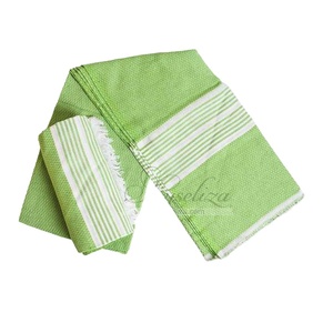 Serviettes de plage turques de style Hammam rayées, légères, à séchage rapide, en coton biologique 100% premium Ayseliza - Surdimensionnées, douces, OEM - Product Image 1