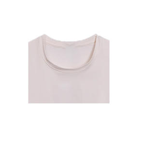 เสื้อยืดคอกลมแขนยาวไซส์พลัสสำหรับผู้หญิง ผ้าฝ้ายออร์แกนิค 100% ระบายอากาศได้ดี เป็นมิตรกับสิ่งแวดล้อม ปักลายโลโก้ด้านหน้า สไตล์ลำลอง - Product Image 4