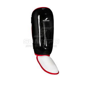 สนับแข้ง SONISPO สีดำแดง หนังแท้ ป้องกันอย่างมืออาชีพ ป้องกันการลื่นไถล ปิดด้วยหัวเข็มขัด น้ำหนักเบา สำหรับผู้ใหญ่ ใช้สำหรับกีฬา - Product Image 3