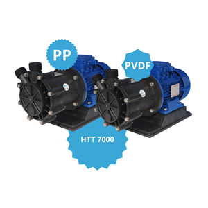 Pompe a turbina magnetiche di alta qualità modello HTT 7000 PP PVDF con motore 1,1KW 1,5KW o 2,2KW IEC80-90 2P in plastica - Product Image 1
