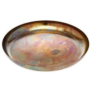 Wholesale Decorative Metal Tray Round Gold Rainbow Finish <b>Candle</b> Tray Wedding Table Centerpiece Iridescent Storage Tray <b>Large</b> - Product Image 1