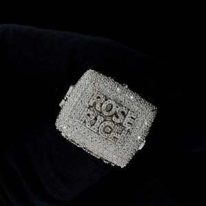 10.00Ct corte redondo plateado Ice Out VVS estilo Hip Hop Pave Setting Moissanite aniversario anillo hombres 925 plata esterlina - Product Image 1