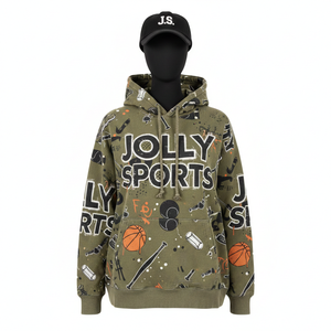 Sweat à capuche pour femme en coton premium et polaire polyester 320 GSM, vert olive, imprimé intégral, logo personnalisé, basiques pour femmes - Product Image 1