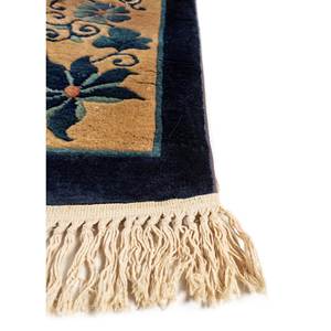 Alfombra de Lana Anudada a Mano Azul Pechino para el Hogar, Alfombra Clásica Rectangular con Diseño de Medallón para Sala de Estar o Pasillo - Product Image 4