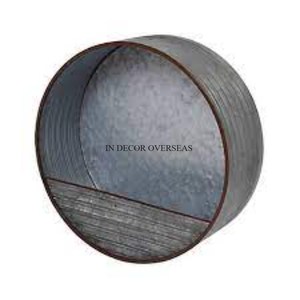 Luxurious Quality Galvanized Metal And Wooden Made Round Shape Hanging Planters For Home And Hotel Indoor Decoration <b>Supplies</b> - Product Image 6