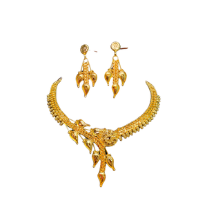 ชุดต่างหูสร้อยคอชุบทอง22K ชุดต่างหูสร้อยคอสไตล์อินเทรนด์ - Product Image 2