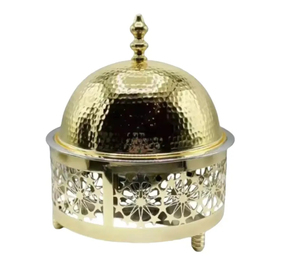 Olla en forma de cúpula plateada elegante y funcional diseñada como una obra maestra decorativa moderna para sus utensilios de cocina Premium - Product Image 3