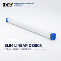 Lampe de travail linéaire LED rechargeable GWAY avec base magnétique et poignée, lampe de réparation d'urgence portable en quatre tailles