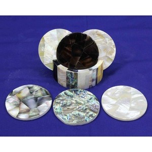 Dessous de verre incrusté précieux fait à la main nacre caboteur à thé pour vaisselle plateau à café caboteur à café en gros indien - Product Image 2