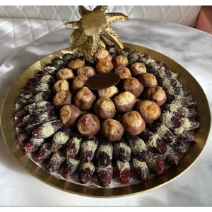 Plateau à chocolat en métal doré de qualité supérieure Plateaux de service à bonbons au chocolat plaqués or faits à la main Présentoir à desserts pour événement spécial - Product Image 4