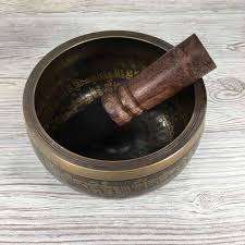 Cuenco tibetano musical de 3 pulgadas con percutor de madera y cojín, herramienta de atención plena de curación espiritual para bandejas de servicio - Product Image 4