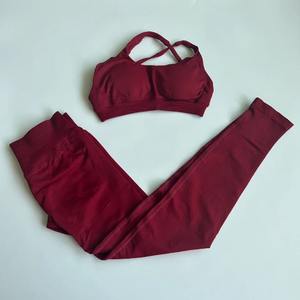 Conjunto de Sujetador deportivo de Yoga acanalado Reversible para mujer, mallas para ejercicio activo de cuello alto, ropa de Fitness impermeable de talla grande - Product Image 4