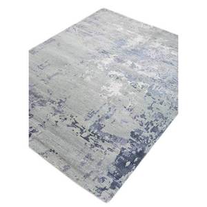 Tapis Tattvam Lu-9031 bleu en laine et soie de bambou noué à la main, motif abstrait pour salon, forme rectangulaire, modèle CS-01 - Product Image 2