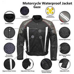 Vente en gros de veste de moto enduite de polyester 100% de qualité supérieure personnalisée support en toile design coupe-vent pour l'hiver - Product Image 5