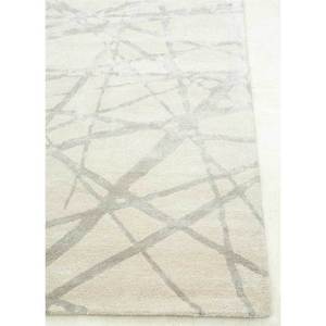 Tapis en laine et viscose tufté à la main Acar Ivory, motif abstrait pour usage domestique - Taq-4023 - Product Image 4