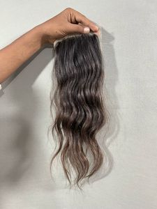 Extensiones de cabello Remy indio 8 pulgadas Cierre de onda del cuerpo Sin enredos Ondas naturales italianas Yaki Estilos rectos rizados teñidos - Product Image 3