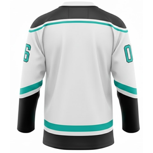 เสื้อฮอกกี้น้ำแข็งแบบซับลิเมชั่นสั่งทำพิเศษ พร้อมผ้าตาข่ายระบายอากาศ สีติดทนนาน ป้องกันแบคทีเรีย พื้นผิวเรียบเนียน - Product Image 3