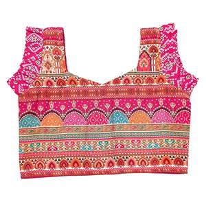 Conjunto de Lehenga Choli Tradicional Rajasthani para Niñas de Shoryam Fashion, Color Rosa Ajrakh, para Fiestas, Bodas y Eventos Festivos |   Exportación - Product Image 3