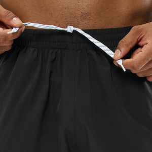 Short de gymnastique taille moyenne pour hommes vêtements de sport de course à pied décontractés taille élastique motif solide teint uni entraînement de musculation - Product Image 5