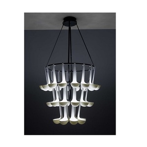 Lámpara de Muebles Hecha en Italia, Acabado en Ratán Natural, Blanco, Bronce, Negro, Cobre, Hojas de Aluminio, Estilo Rústico de Lujo para Interiores, LED - Product Image 5