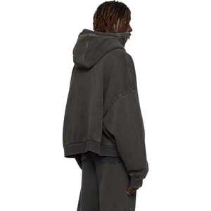 เสื้อฮู้ดดี้ผู้ชายแบบสวมหัว ขายส่ง ปักโลโก้ได้ สีดำล้วน ผ้าฝ้าย 100% กันน้ำ กันลม ลายเรียบ สำหรับฤดูหนาว - Product Image 4