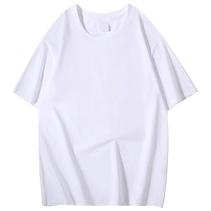 Camiseta de algodón de gran tamaño para hombre con hombro caído, peso pesado, ropa de calle en blanco, cuello redondo - Product Image 3