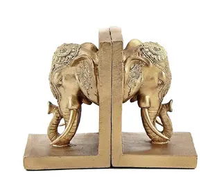 Reggilibri in ottone Vintage con elefante Boho reggilibri in ottone con elefante Safari nella giungla decorazioni per vivaio