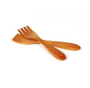 Ensemble de 2 cuillères à salade en bois et résine écologiques, faites à la main, de haute qualité, compatibles lave-vaisselle - Product Image 4