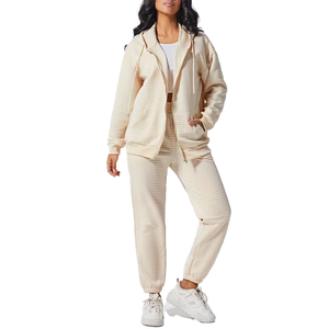 Survêtements en molleton 100% coton pour femmes, poids lourd, 2 pièces, vêtements de sport, service OEM écologique - Product Image 2