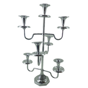 Christmas Decoration Metal 5 Arms <b>Candle</b> Stand Nickel Silver Color <b>Candle</b> Holder for Living Room Decor Handmade in <b>Bulk</b> - Product Image 1