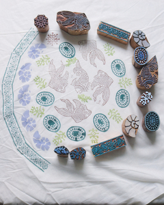 Bloque de Impresión de Madera con Diseño Floral y de Peces Hecho a Mano |   Bloques de Impresión Indios, Madera de Teca - Product Image 5