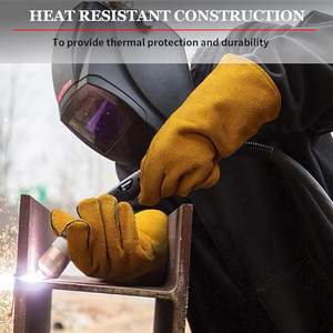 Leather Safety <b>Welding</b> <b>Gloves</b> for MIG <b>TIG</b> Heat Resistant BBQ Stove Wood Burner ideal for <b>welding</b> - Product Image 6