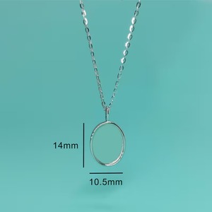 Collar ovalado de Plata de Ley 925 de alta calidad, ajuste de recuerdo, cenizas de leche materna, joyería de resina para el cabello, componente colgante DIY en blanco - Product Image 5