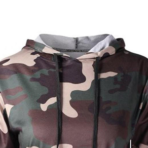 Streetwear เสื้อกันหนาวแบบสวมศีรษะแขนยาวมีเชือกหูรูด,ชุดครอปใส่ให้ความอบอุ่นพิมพ์ลายพรางใส่ในฤดูหนาว - Product Image 4