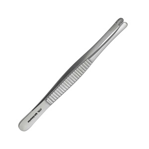 Pince à tissu à pointe arrondie droite dents poignées antidérapantes 6 pouces neurochirurgie Instruments médicaux pince à tissu pouce - Product Image 1