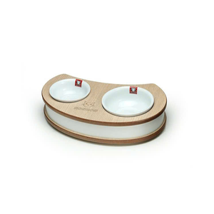 Soporte de tazón de madera elevado ecológico para mascotas, botella dispensadora de alimentador de cerámica de 5L para juego de alimentación de perros y gatos, suministro de Vietnam OEM - Product Image 4
