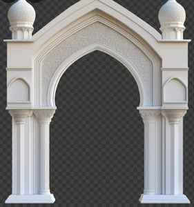 Portique d'entrée de mosquée en marbre naturel de qualité supérieure, motifs islamiques, sculpté à la main, personnalisable, résistant aux intempéries, design moderne, mural - Product Image 1
