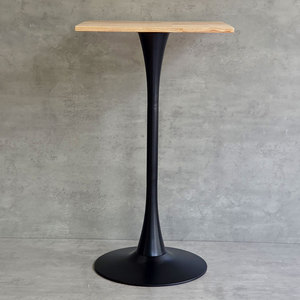 Contemporary Design Square Bar <b>Table</b> 60cm Tulip Style with Iron Legs and Rubber Wood-BB020 - Product Image 3
