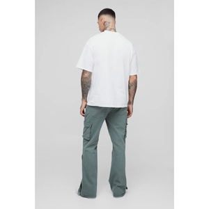Pantalon cargo grande taille pour homme avec taille ajustable, tissu durable, plusieurs poches, coupe confortable pour un usage décontracté et en plein air - Product Image 2