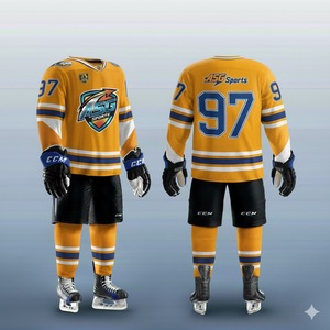 Maillots de hockey sur glace sublimés personnalisés, légers, 100% polyester, bâtons, équipe des États-Unis/ uniformes, séchage rapide, respirant, pour hommes - Product Image 3
