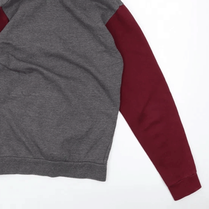 Women's Classic Maroon Grey Cotton Fleece <b>Pullover</b> Hoodie Breathable Streetwear <b>Jumper</b> Top for Winter - Product Image 6