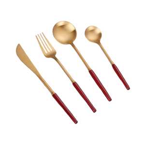 Ensemble de couverts en métal de style moderne avec logo personnalisé pour fête, restaurant, hôtel, mariage, à bas prix - Product Image 6