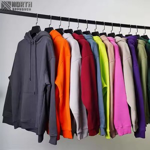 Custom Hoodie Manufacturers <b>Men</b> Heavyweight Cotton Sweatsuit High Quality Oversized Pullover <b>Cropped</b> Hoodie <b>Men</b> 450 gsm hoodie - Product Image 1