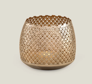 New Gold <b>Metal</b> <b>Candle</b> <b>Jar</b> for Wedding Birthday Anniversary Parties-Elegant <b>Holder</b> for Other <b>Candles</b> & <b>Lanterns</b> - Product Image 1